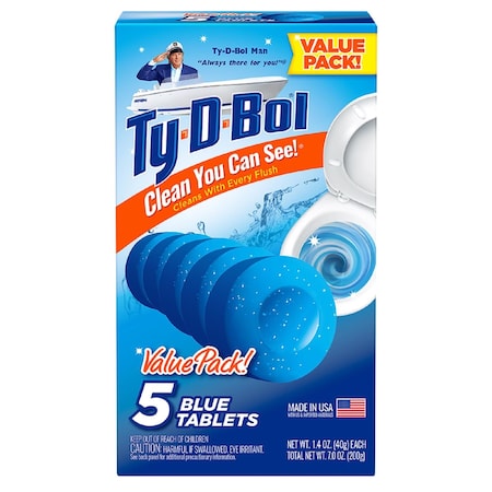 Ty-D-Bol Ty-D-Bol Blue Spruce Scent Automatic Toilet Bowl Cleaner 7 oz Tablet 675040.10